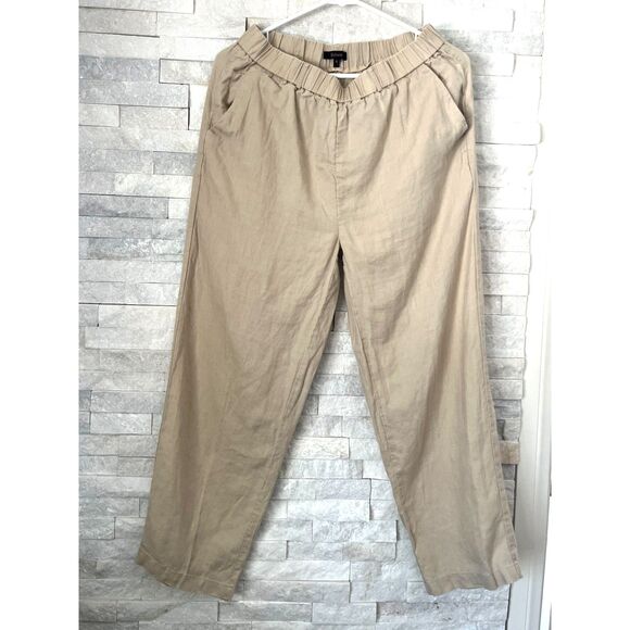 Quince Beige 100% European Linen Relaxed Pants Trousers   Women's Size Small - Picture 2 of 11